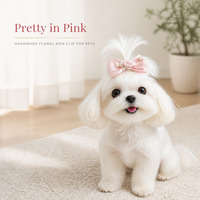 Pince à cheveux pour animaux de compagnie, nœud en perles roses, pour petits chiens et chats, accessoire de toilettage doux et sûr pour la fourrure, fournisseur en gros