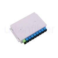 Cassette de répartiteur optique LGX Box PLC 1x8 avec connecteurs SC UPC APC pour distribution optique FTTH FTTX FTTB