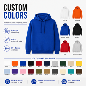 Sudadera con Capucha Personalizada con Logotipo, 260GSM, Algodón, Unisex, Venta al Por Mayor, Premium, Ropa Urbana de Invierno, Sudadera de Felpa Lisa, OEM, Tallas S-4XL, Color Azul Rey - Product Image 2