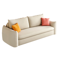 Sofá Cama de 3 Plazas con Estructura Metálica Plegable, Tapizado en Tela, Moderno y de Lujo para Sala de Estar