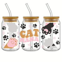 Transferts UV DTF pour gobelets et emballages, motifs Papillons Tournesol Libbey Can Glass Wrap 16oz, format personnalisé, pour logos, vente en gros