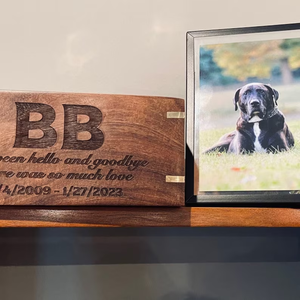 Personalized Cremation Urns for Dog Ashes Rosewood Urn Wooden Engraved Pet Urn for Ashes With Brass <strong>Inlaid</strong> Paws Big <strong>Wood</strong> - Product Image 3