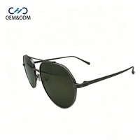Lunettes de soleil pilote à double pont JJH26035 en métal, monture métallique premium avec texture diamantée, lunettes de soleil OEM et ODM