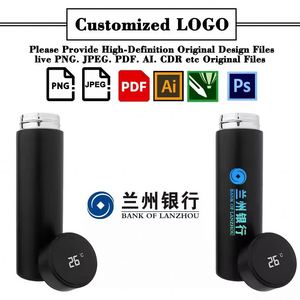 500ml Double Wall Insulated Stainless Steel Vacuum <b>Flasks</b> Custom Logo Digital Smart Water Bottle With Led Temperature Display - Product Image 2