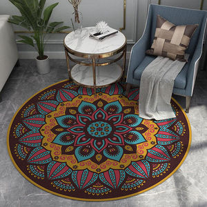 Tapis rond à motif médaillon en polyester pour salon, chambre, bureau, décoration intérieure - Product Image 2