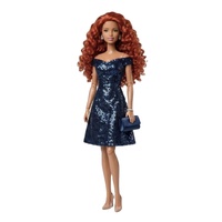 Poupée de mode OEM avec 15 articulations, robe de cocktail bleu marine à paillettes, peau bronzée, poupée de collection pour filles, cadeau