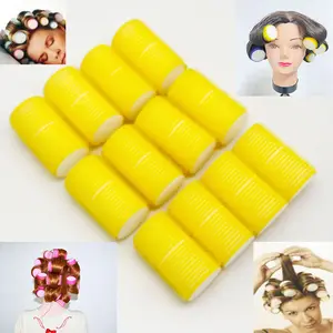 Cheapest price medium sponge Sleep Soft Heat Free Self holding Hair Curlers for doing beautiful wave hair