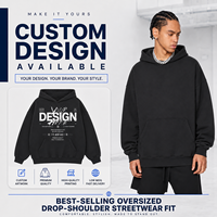 Sweat-shirt à capuche avec broderie Puff Print, logo personnalisé, coton lourd, coupe oversize pour homme, design personnalisé haute densité, vêtements streetwear
