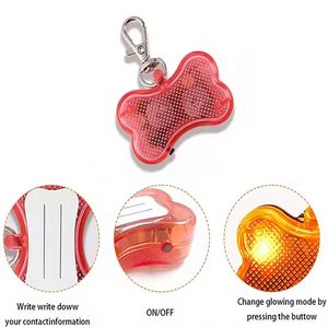 Custom LED Dog Cat Collar Glowing Pendant Night Safety Pet Collars Decor Glow Pet <b>ID</b> <b>Tag</b> Bone Shape Flashing Led Light for Night - Product Image 3