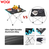 Woqi — Table pliante de Camping, ultra-légère, Portable, en aluminium, avec sac de rangement