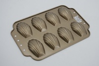 Moule à gâteau en forme de coquille de madeleine, couleur or, écologique, pour la cuisson