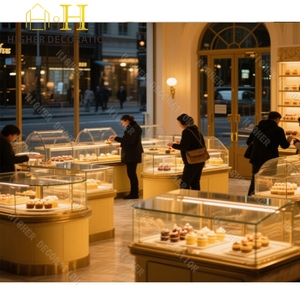 Vitrine de boulangerie pain personnalisée café lait thé <span class=keywords><strong>comptoir</strong></span> avant <span class=keywords><strong>du</strong></span> désert vitrine pour magasin de détail - Product Image 1