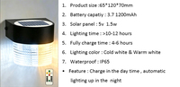 Lampe murale solaire LED carrée pour extérieur, étanche IP65, télécommande, 3000K 6500K, double couleur, jardin, patio, entrée