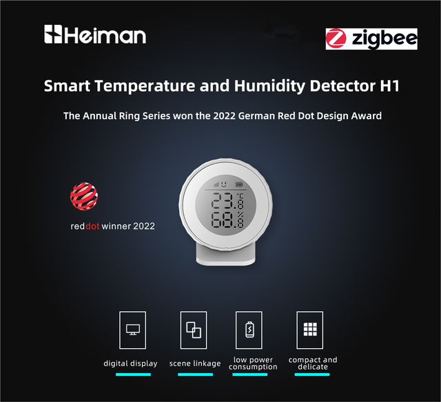 Heiman Matter Smart Home Indoor air Temperature and Humidity Sensor H1