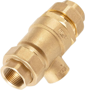 Vanne de retenue double en laiton de 3/4 pouce, <span class=keywords><strong>anti</strong></span>-contamination avec évent atmosphérique pour les systèmes de plomberie des bâtiments municipaux et de l'<span class=keywords><strong>eau</strong></span> <span class=keywords><strong>potable</strong></span> - Product Image 1