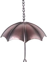 Chaînes de pluie décoratives en fer en forme de parapluie en cuivre Oniya de 1,7 m (8 tasses) pour gouttières et descentes de toit, décoration extérieure, vente en gros