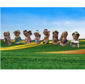 Ensemble de 8 aimants de réfrigérateur en forme de poupées tibétaines faites à la main, figurines ethniques traditionnelles en résine, souvenirs culturels, cadeaux de collection pour touristes - Product Image 1