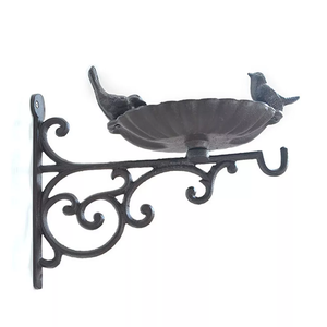 Antique Fonte Plante Fleur Cintre Oiseau Bain Mangeoire Bassin Fonte Crochet Mural Support Oiseaux Statue <span class=keywords><strong>Jardin</strong></span> Décor - Product Image 3