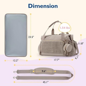 Bolsa de viaje de pañales de algodón plegable de múltiples funciones de gran capacidad para bebé recién nacido, portátil al aire libre para mamá, paquete nuevo - Product Image 6