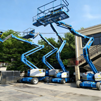 Plateforme élévatrice télescopique à manivelle, nacelle mobile à flèche, élévateur araignée remorquable, élévateur à bras courbé autopropulsé 18,39 m 500 kg