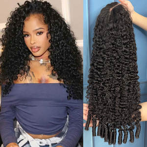 缅甸卷曲假发，带螺旋端天然黑色13x4 13x6高清透明蕾丝正面人体无胶假发预拔深波 - Product Image 1