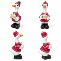 Figurine de canard en résine de Noël, style ferme, décoration de table, statue animale peinte à la main, pour cheminée, étagère, cadeau de Noël pour la maison