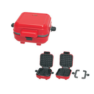 <span class=keywords><strong>Gaufrier</strong></span> électrique en plastique Huaqi, mini, capacité de 3 gaufres, taille 4 pouces, pour gaufres, œufs et fromages grillés, pour collations - Product Image 3