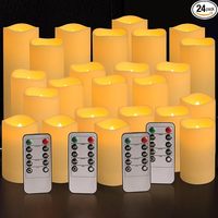 12 bougies LED sans flamme en forme de pilier, couleur ivoire, fonctionnant sur piles, ensemble de bougies réalistes, flamme 3D, commande par bouton, décoration de la maison, mariage
