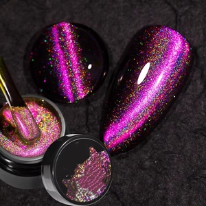 Esmalte de Uñas Magnético Rosa Brillante Efecto Ojo de Gato, Gel Láser Colorido, Holográfico Plateado Semipermanente - Product Image 6