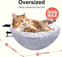 Lit pour chat moderne en bois à fixer sur bureau, suspendu, respirant, 4 saisons, hamac, espace de bain de soleil, transat de bureau pour chat