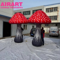 Champignon gonflable de décoration de fête, allumant des accessoires gonflables décoratifs de champignon pour l'affichage
