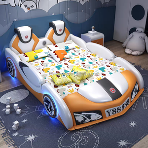 JINS Mobilier de chambre à coucher moderne pour enfants Lits rembourrés pour enfants Berceaux pour enfants Lit d'auto pour enfants Garçon - Product Image 4