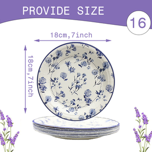 Vintage Blumenmuster Pappteller Anpassbare Größe Dekorative Pappteller Biologisch Abbaubare Servierteller - Product Image 4