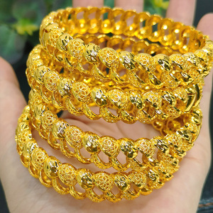 Bộ trang sức vòng tay thời trang Dubai mạ vàng 24K bán buôn, thiết kế phổ biến phong cách Ấn Độ dành cho cô dâu đám cưới Ethiopia, dành cho nữ - Product Image 6