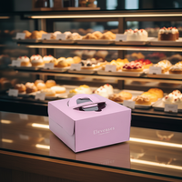 Boîte à gâteau personnalisée avec poignée et fenêtre transparente, emballage alimentaire en papier de qualité alimentaire pour pâtisserie, boîte cadeau pour biscuits