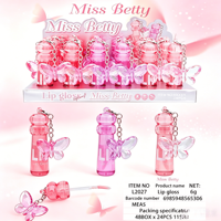 Vente en gros de gloss à lèvres YUCCI Magic Hat, gloss à lèvres scintillant en vrac, fournisseur de gloss à lèvres, boîte de présentation, fabricant de maquillage, export LC547 24PCS