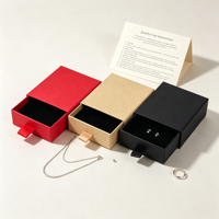 Boîte cadeau en papier gaufré personnalisée avec logo, petite boîte à tiroir carrée, insert en velours, fermeture à cordon, pour la Saint-Valentin