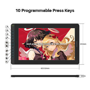 Tableta de Dibujo Huion <span class=keywords><strong>Kamvas</strong></span> <span class=keywords><strong>16</strong></span> (2021) de 15.6 Pulgadas, 120% RGB, con Lápiz sin Batería, Monitor Gráfico - Product Image 2