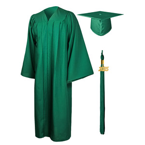 Batas de verano Unisex personalizadas de fábrica, vestido y gorra de graduación de tela mate roja para estudiantes de secundaria, solteros universitarios, adultos - Product Image 3