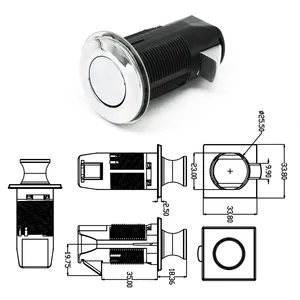 Manopola Pop-out in plastica nera da spingere per chiudere chiavetta RV Caravan Camper rimorchio barca marina armadietto porta serratura a pulsante