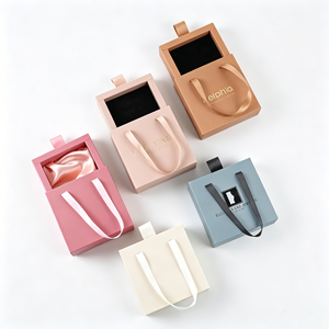 Hotsale Eco-friendly Square Drawer Hand Carry Rangement Bijoux Jewelry Box Multi Color Silk Handle Custom Logo Jewelry Packaging - Product Image 1