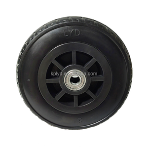 Roues en caoutchouc solide de <span class=keywords><strong>8</strong></span> pouces directes d'usine avec noyau en plastique noir et support de charge silencieux adapté aux chariots - Product Image 2