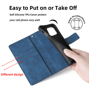 Monedero Funda de teléfono de cuero 15 Pro Max <span class=keywords><strong>14</strong></span> Plus 13 12 11 Pro Funda de protección completa a prueba de golpes para Samsung S24 Ultra S23 S22 S21 - Product Image 5