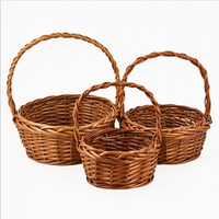 Panier à fleurs en osier tressé fait main, panier à fruits, panier cadeau de fêtes, panier en rotin, directement de l'usine, pas cher, personnalisation acceptée