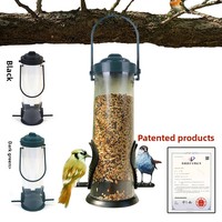 Mangeoire à oiseaux cylindrique en plastique pour balcons extérieurs, suspendue, attirant les colibris, haute qualité, étanche, manuelle