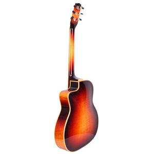 Guitare <span class=keywords><strong>Jazz</strong></span> <span class=keywords><strong>Gypsy</strong></span> à corps creux YUnzhi faite à la main, table en épicéa, dos/côtés en érable, touche en ébène, échelle de 628 mm, pré-équipée pour micros H/S - Product Image 4