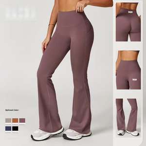 Gambali a <span class=keywords><strong>vita</strong></span> <span class=keywords><strong>alta</strong></span> Lifting gambali per donne allenamento palestra Yoga <span class=keywords><strong>pantaloni</strong></span> con comodo Design Flare per lo sport - Product Image 1