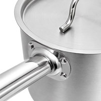 Casserole en acier inoxydable de qualité professionnelle avec poignée rivetée pour cuisine de restaurant