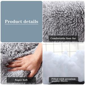 New Pet <span class=keywords><strong>Soft</strong></span> Covered Donut Beruhigende Hunde betten Wasch barer Plüsch Fluffy Donut <span class=keywords><strong>Dog</strong></span> Cat House Tragbares Haustier bett für Welpen Small Dogs Sofa - Product Image 3