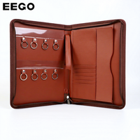 Hotel Manager Key Organizer Landlord Key Holder Cartera de negocios de cuero PU con 8 llaveros